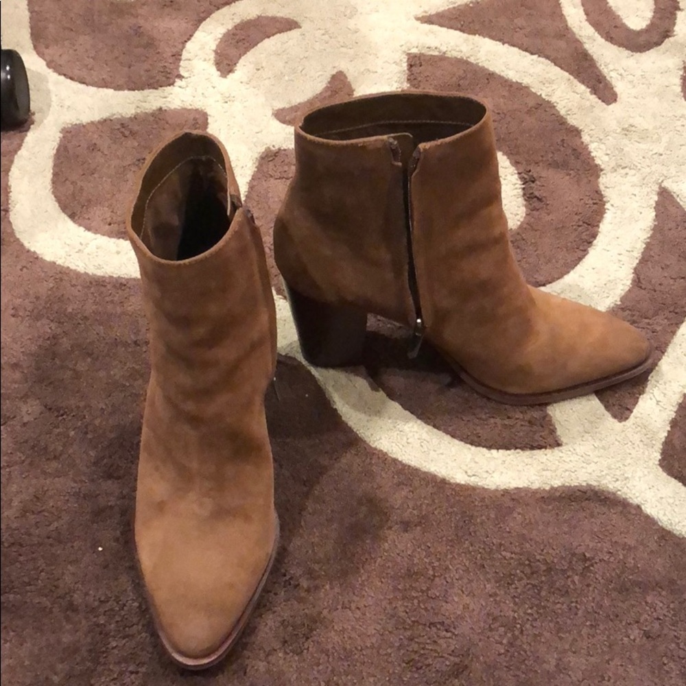 Suede ankle booties!